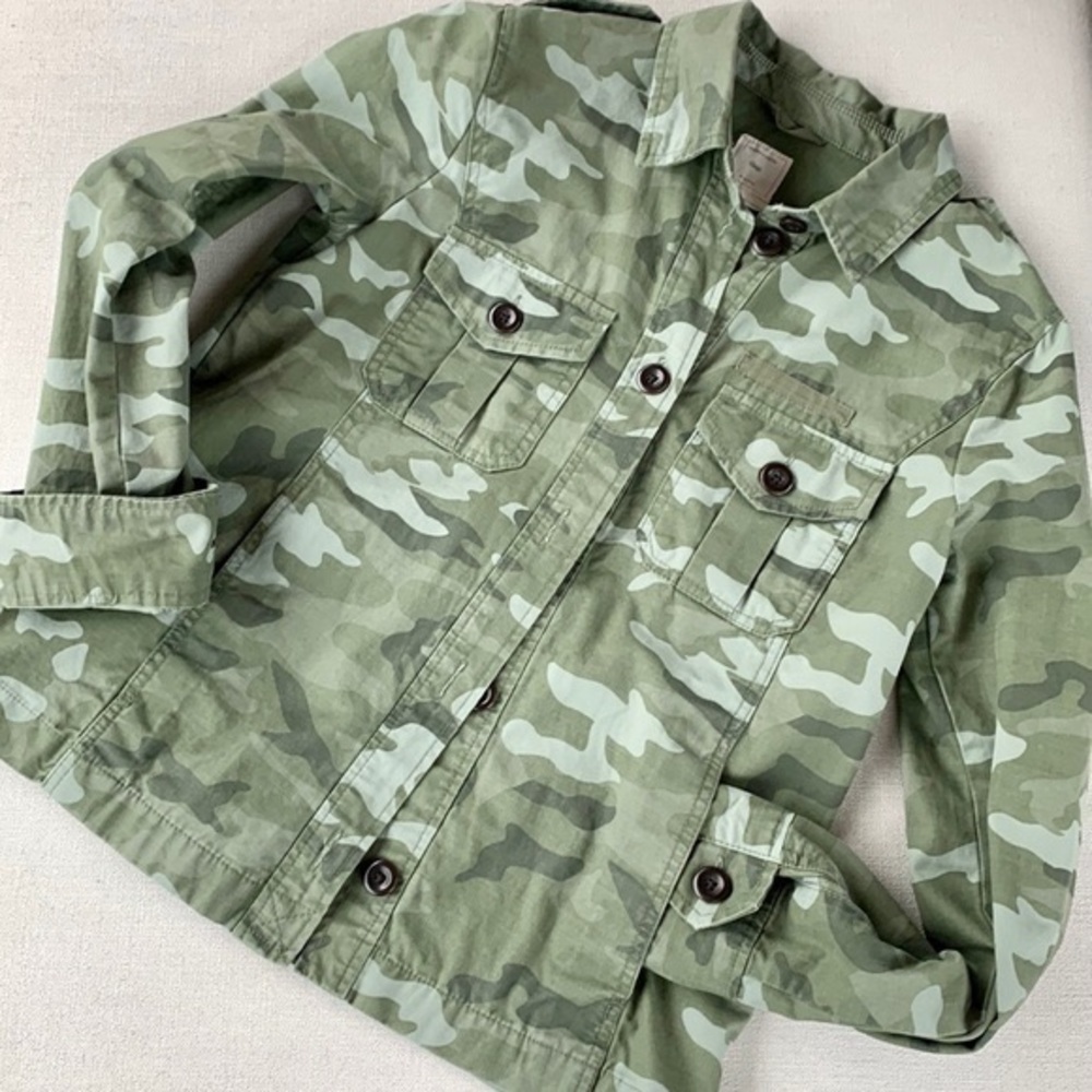 GAP Vintage Camo Lightweight Button Down Jean Jacket Coat